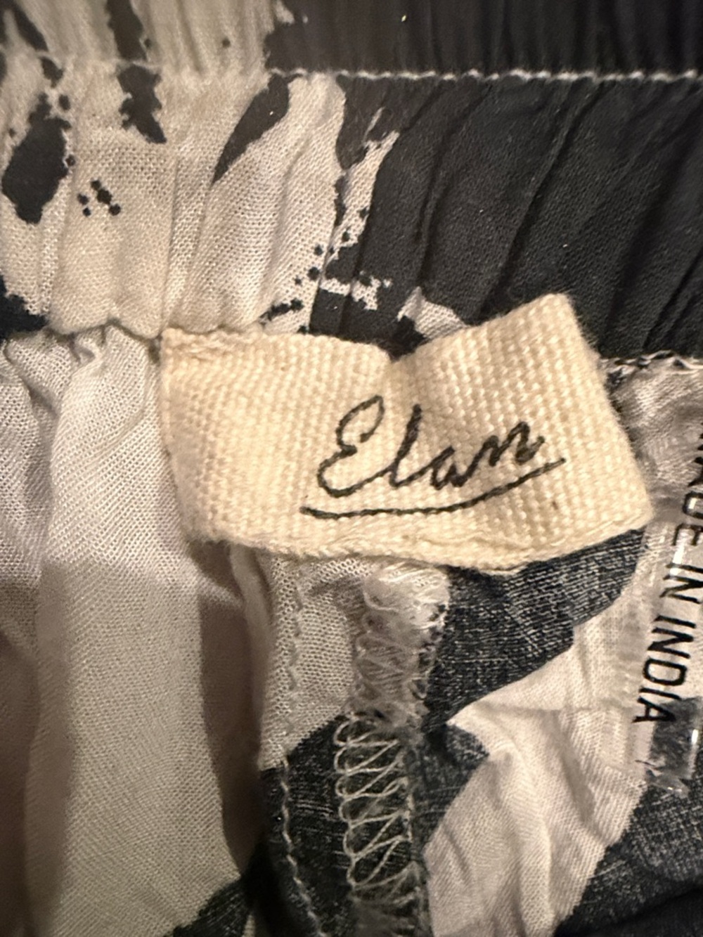 Elan Black & White Wide Leg Floral Pants - Picture 3 of 5
